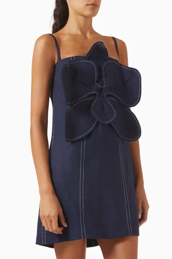 Donde Nace Mini Dress in Linen