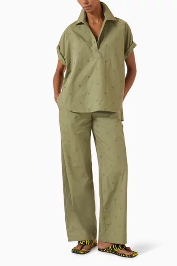 Embroidered Shirt in Cotton Blend