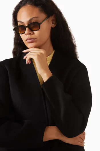 Caire Olive Rectangular Sunglasses in Acetate