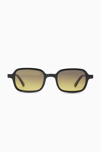 Caire Olive Rectangular Sunglasses in Acetate