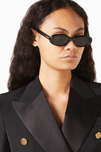Riviera Noir Oval Sunglasses in Acetate
