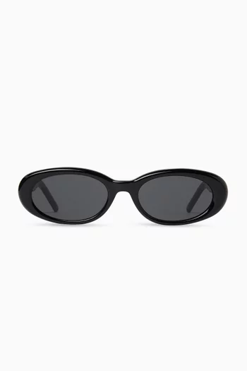 Riviera Noir Oval Sunglasses in Acetate
