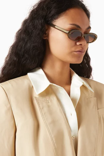 Riviera Olive Oval Sunglasses in Acetate