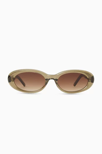 Riviera Olive Oval Sunglasses in Acetate