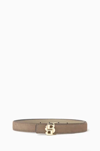B Icon Reversible Belt in Leather