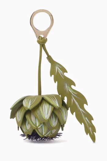 Artichoke Bag Charm in Leather