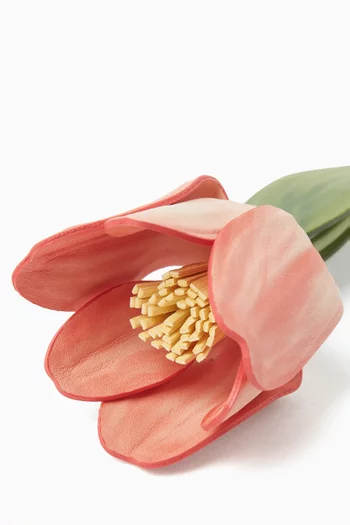 Tulip Flower Bag Charm in Leather