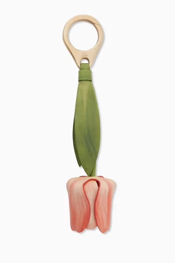 Tulip Flower Bag Charm in Leather