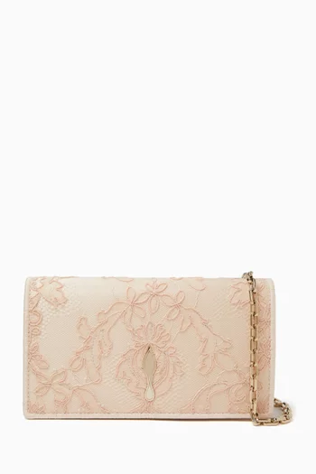Bettina Clutch in Crepe Satin & Chantilly Lace