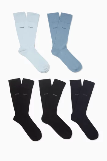 Logo Socks in Cotton-blend, Set of 5