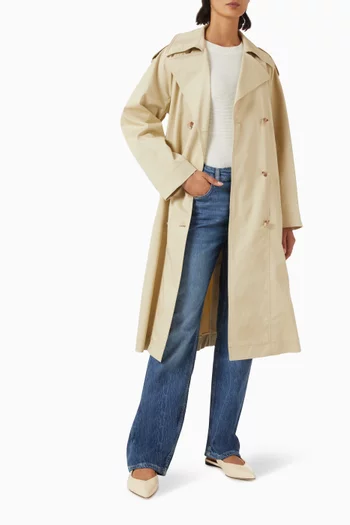 Relaxed-fit Trench Coat in Stretch-cotton