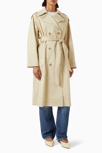 Relaxed-fit Trench Coat in Stretch-cotton
