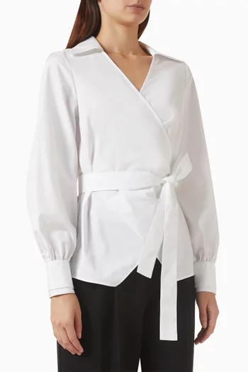 Wrap-front Top in Cotton