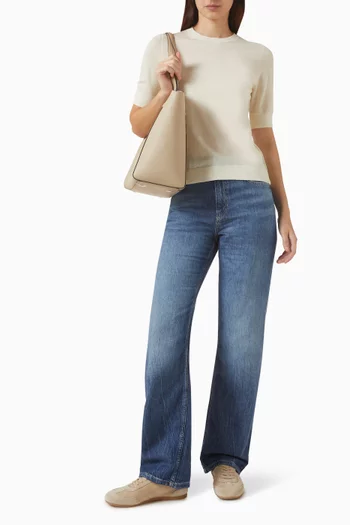 Short-sleeved Sweater in Merino Wool