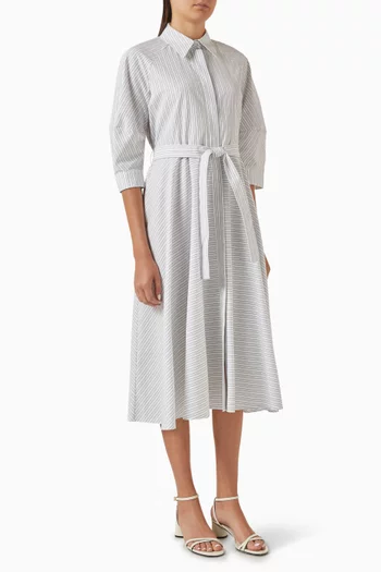 Debeca Shirt Dress in Striped Cotton