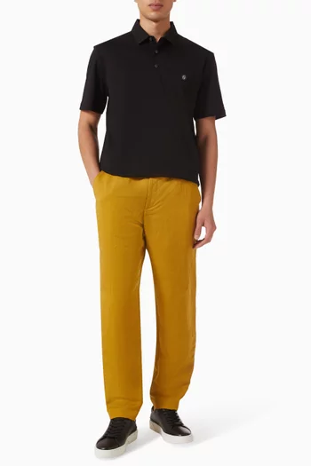 Tapered Fit Pants in Linen-blend