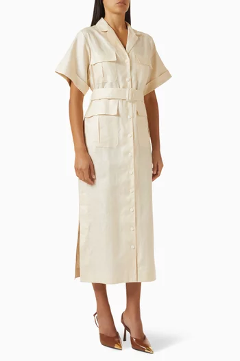 Safari Midi Dress in Linen