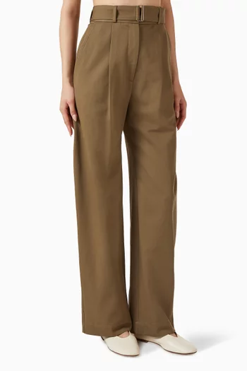 Pleated Barrel-leg Pants