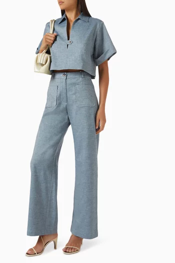 Button Pocket Pants in Denim