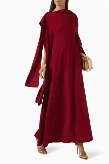 Terri Draped Maxi Dress in Crepe