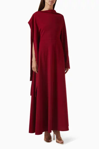 Terri Draped Maxi Dress in Crepe