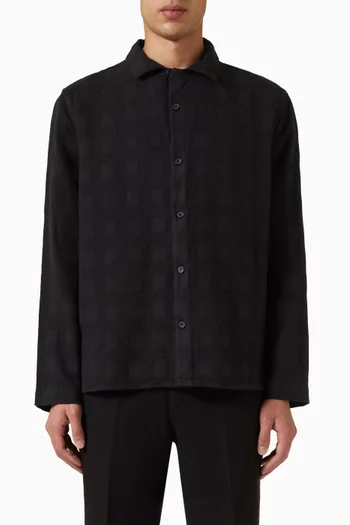 Corey Dobby Check Shirt in Cotton