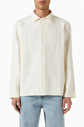 Corey Dobby Check Shirt in Cotton