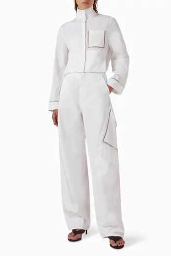 Ladder Stitch Shirt in Cotton Poplin