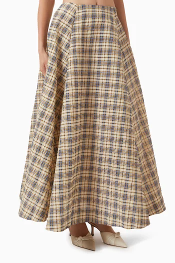Kennedy Midi Skirt in Seersucker