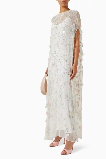 Eleonore Embroidered Maxi Dress in Crepe