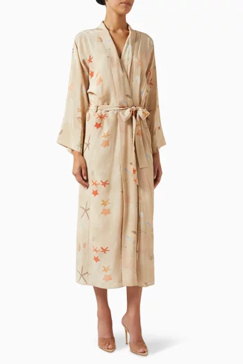 Peignoir Maxi Dress in Silk Crepe de Chine