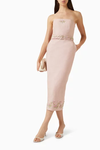 Louise Embroidered Midi Dress
