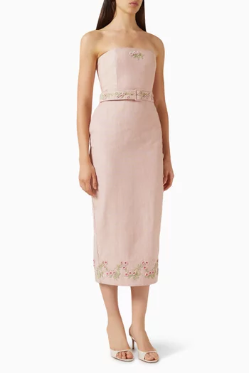 Louise Embroidered Midi Dress