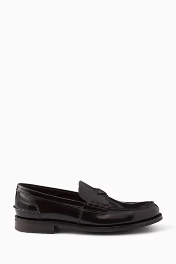 Brushed Loafers in Leather