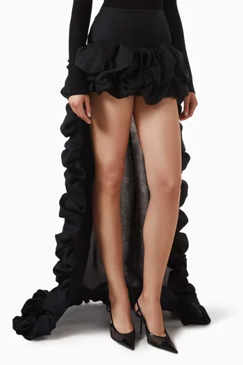 Bubble Cascade Maxi Skirt in Silk Gazar