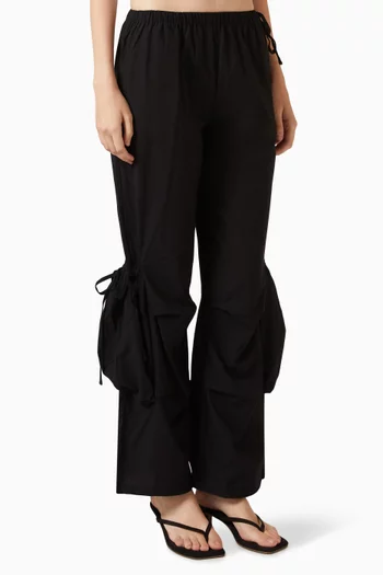 Drawcord Pocket Wide-leg Pants in Organic-cotton