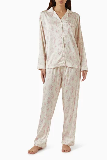 Stretch Pants Pyjama Set in Satin