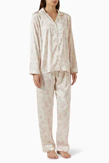 Stretch Pants Pyjama Set in Satin
