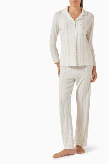 Stretch Pants Pyjama Set in Satin