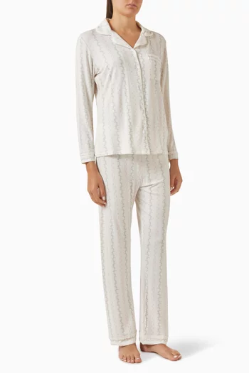 Stretch Pants Pyjama Set in Satin