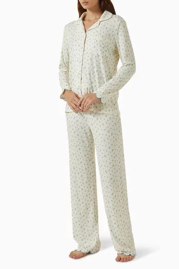 Scallop Pyjama Set in Stretch-modal
