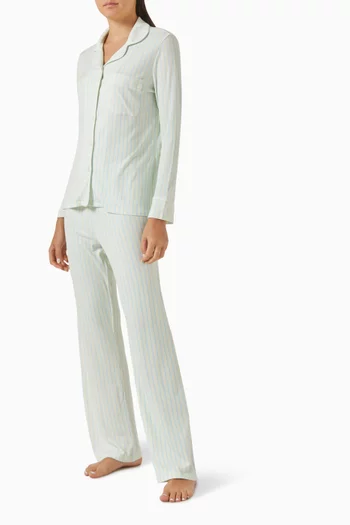 Stretch Ribbed Pyjama Set in Stretch-modal
