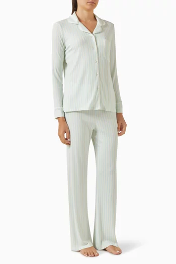 Stretch Ribbed Pyjama Set in Stretch-modal
