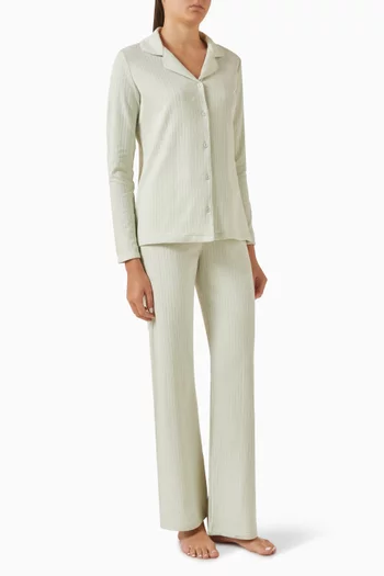 Double Pointelle Pyjama Set in Cotton