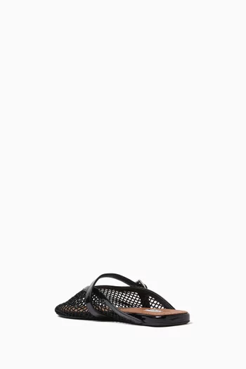 Fishnet Flat Slippers in Mesh