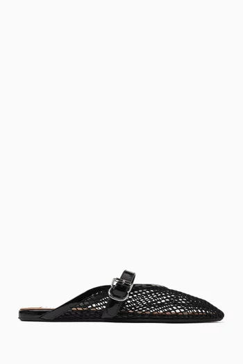 Fishnet Flat Slippers in Mesh