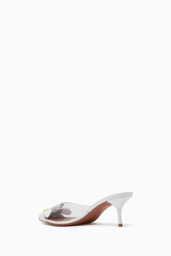 Bloom Flower 55 Mules in Plexi & Nappa