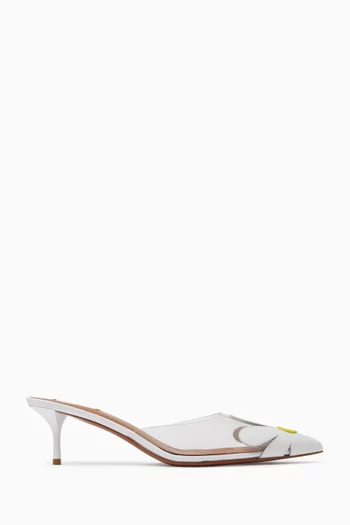 Bloom Flower 55 Mules in Plexi & Nappa