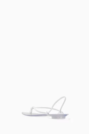 Invisible Thong Sandals in Patent Calfskin