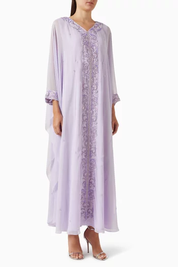 Embroidered Thoub in Chiffon